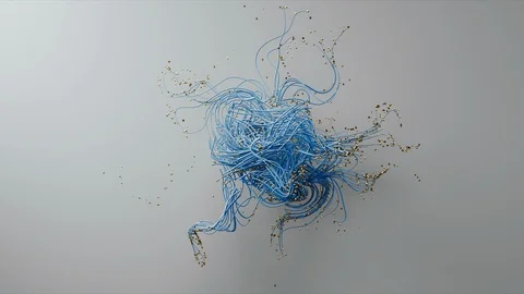 Abstract Flowing Lines, 3d Animation 4k Video stock 100405430