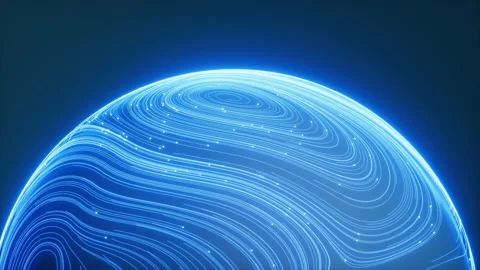 Abstract flowing lines and glowing particles video, 3d rendering. Stock Footage 234723676