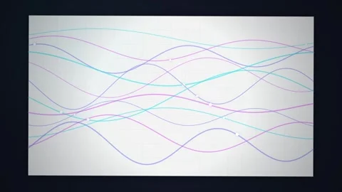 Abstract Flowing Lines Animation: Dynamic Waves and Data Visualization Stock-Footage 348792629