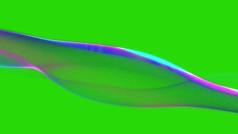 Abstract Flowing Lines Animation on Green Screen Background 4K Chroma Key Loo Stock Footage 333492820