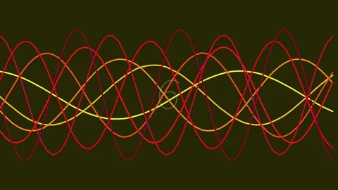 Abstract Flowing Lines Animation Pattern Gold Red Wave Energy Background Loop Stock Footage 342116636