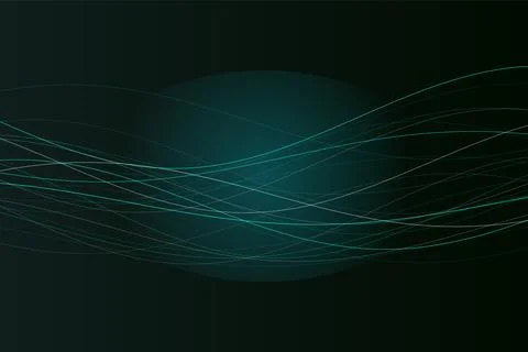 Abstract flowing lines background with teal and white accents for digital d.. Иллюстрация