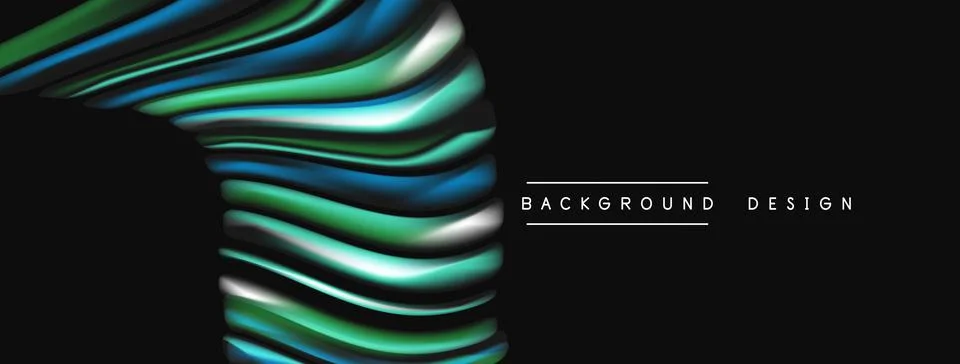 Abstract flowing lines create dynamic visual effect. Gradient colors blend, Stockillustratie