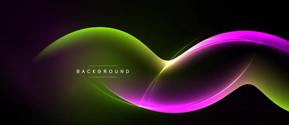 Abstract flowing lines create dynamic visual effect. Bright colors contrast Stock Illustration
