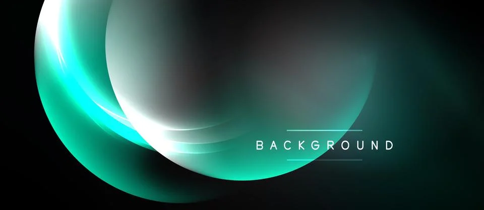 Abstract flowing lines create dynamic teal, white layers over black backgroun Stock Illustration