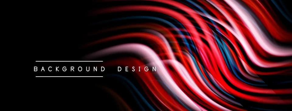 Abstract flowing lines create dynamic visual effect. Red, blue, white hues 스톡 일러스트