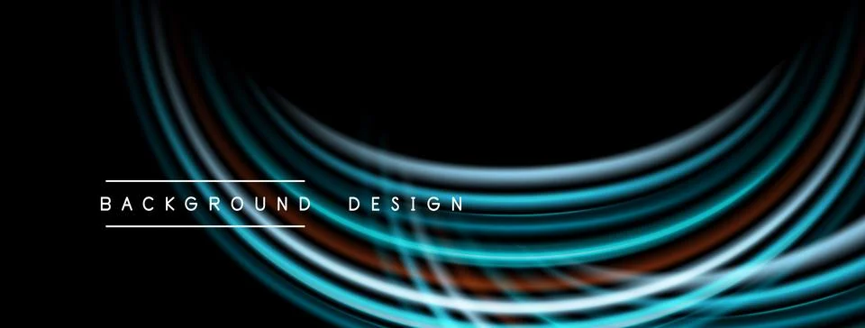 Abstract flowing lines create dynamic background. Blue, white, brown hues Illustrazione stock
