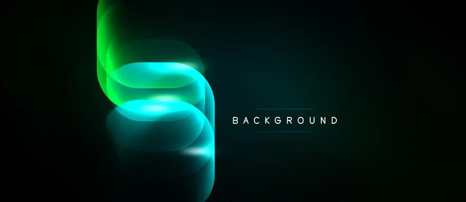 Abstract flowing lines create luminous effect. Dark background emphasizes Stock Illustration