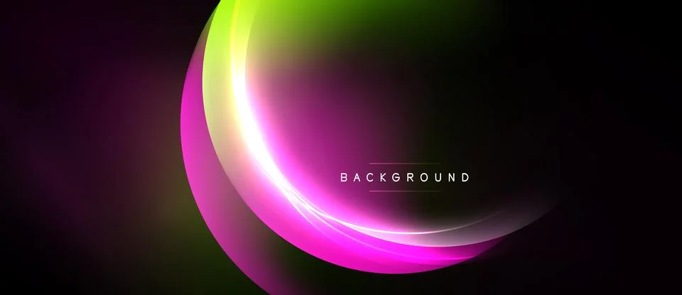 Abstract flowing lines create vibrant circular shape. Dark background empha.. 스톡 일러스트