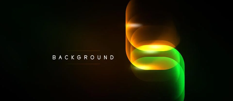 Abstract flowing lines create vibrant gradient effect. Dark background Stock Illustration