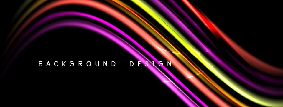 Abstract flowing lines create vibrant, dynamic background. Colors blend, fo.. Stock Illustration