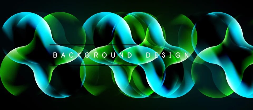 Abstract flowing lines create vibrant background. Green, blue hues blend Stock Illustration