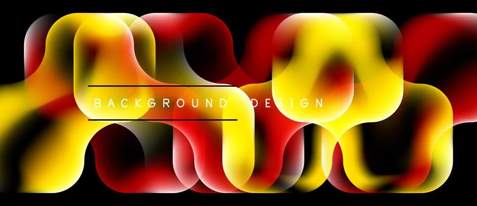 Abstract flowing lines create vibrant design. Yellow, red, orange hues blend Stock Illustration
