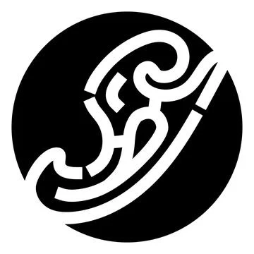 Abstract flowing lines creating rounded shape logo Stock Illustration
