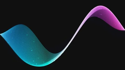 Abstract flowing lines creating a smooth wave pattern across a dark backgro.. Stock Footage 340808531