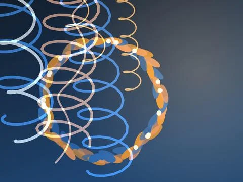 Abstract Flowing Lines Dark Background Stock Illustration