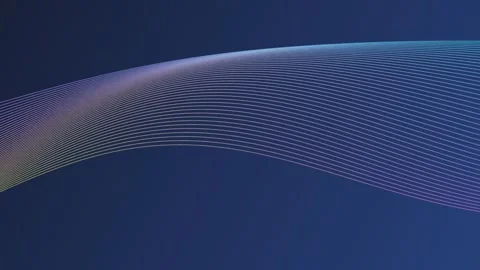 Abstract flowing lines on dark blue background with colorful gradients and .. Stock Footage 341096557