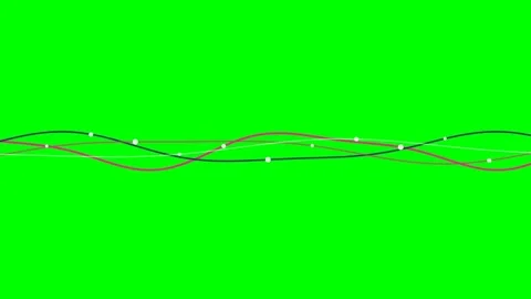Abstract flowing lines with glowing dots on a vibrant green screen background Vídeos de archivo 341822695