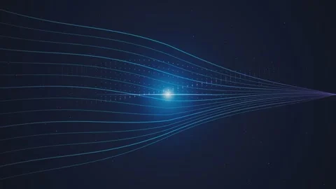 Abstract flowing lines with glowing light in center, forming dynamic visual.. Stock Footage 341096939