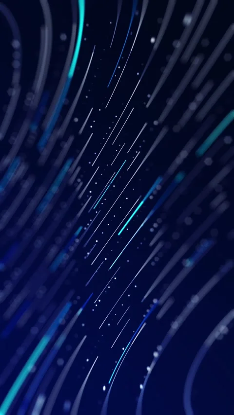 Abstract Flowing Lines with Glowing Lights on Dark Background Stock Footage 306459844