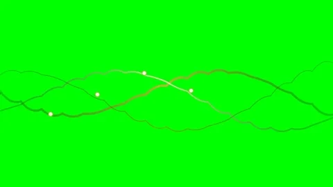 Abstract flowing lines with glowing particles on a vibrant green background Stock-Footage 341824186