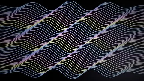 Abstract flowing lines with glowing waves on dark background 스톡 일러스트