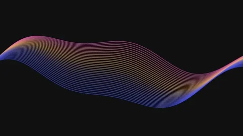 Abstract flowing lines with gradient colors moving in seamless motion on da.. Stock Footage 340918716
