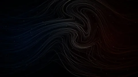 Abstract flowing lines with particles dark background. Stock Footage 345502469