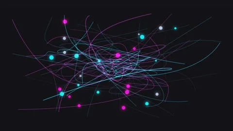 Abstract flowing lines with particles motion graphic animation creates dyna.. Stock Footage 340971174