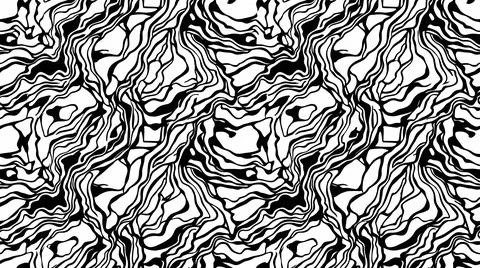 Abstract flowing lines pattern black white liquid wave design. 스톡 일러스트