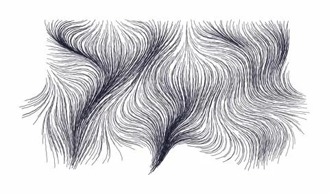 Abstract flowing lines pattern illustration. Dynamic dark threads creating .. イラスト素材