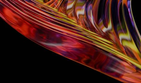 Abstract flowing lines in shades of red, orange, yellow, purple, and white .. Stock Illustration