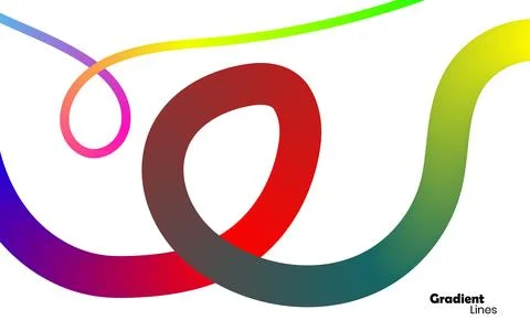 Abstract flowing lines with smooth color gradients on white background crea.. イラスト素材