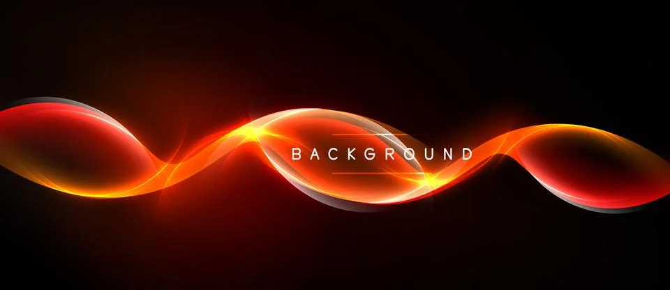 Abstract flowing lines, vibrant red hues, dark background. Dynamic energy Illustrazione stock