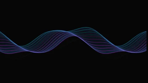Abstract flowing lines wave motion graphic element isolated on simple dark .. Stock-Footage 341679411