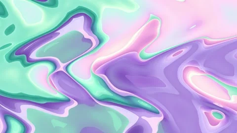 Abstract flowing liquid animation with soft pastel colors creating a serene.. Video stock 342905698
