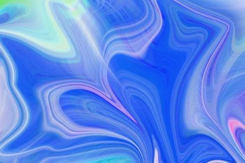 Abstract flowing liquid background with swirling blue and purple waves Illustrazione stock