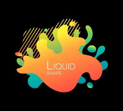 Abstract flowing liquid elements, colorful forms, dynamic geometric shapes Illustrazione stock