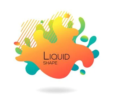 Abstract flowing liquid elements, colorful forms, dynamic geometric shapes Stock Illustration