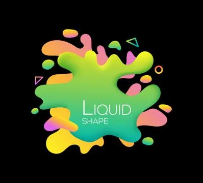 Abstract flowing liquid elements, colorful forms, dynamic geometric shapes Stock Illustration