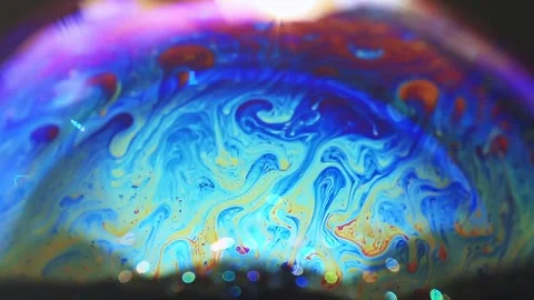 Abstract flowing liquid light waves in motion. Psychedelic colorful ink swirls w Video stock 340450119