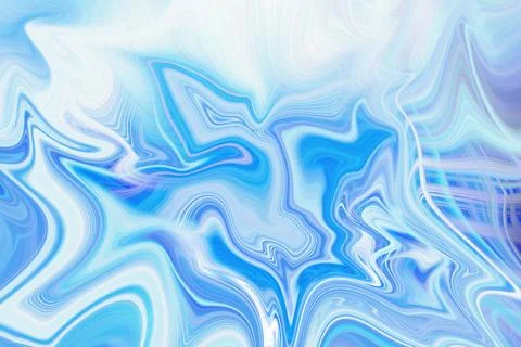 Abstract flowing liquid marble background with vibrant blue and white swirl Stock Illustration