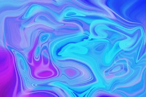 Abstract flowing liquid marble background with vibrant blue and purple neon Stock Illustration