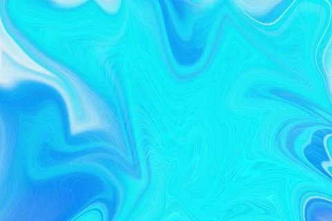 Abstract flowing liquid marble background with vibrant blue and cyan swirls Ilustração Stock