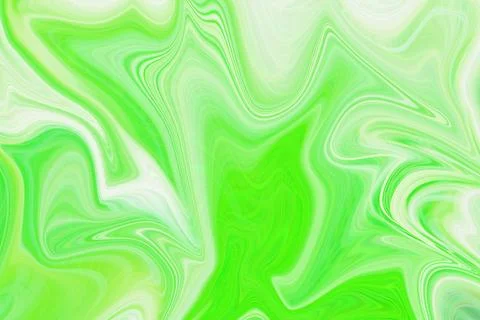 Abstract flowing liquid marble background with vibrant bright green Ilustração Stock