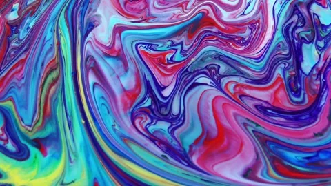 Abstract flowing liquid marble motion background in vibrant neon colors. Psyched Stock Footage 340450286