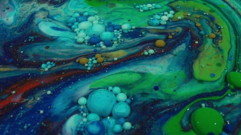 Abstract flowing liquid motion background with vibrant colors. Psychedelic swirl Видео 340450111
