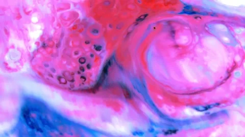 Abstract flowing liquid motion background with vibrant pink and blue swirls. Dyn Stock-Footage 340450193