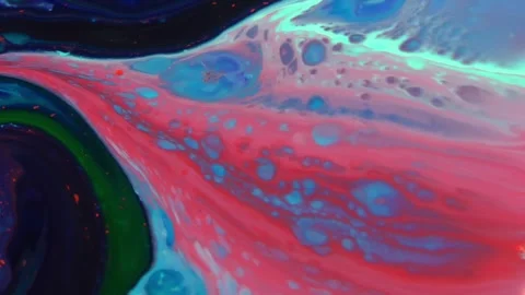 Abstract flowing liquid motion background with vibrant color waves. Dynamic part Stock Footage 340456729