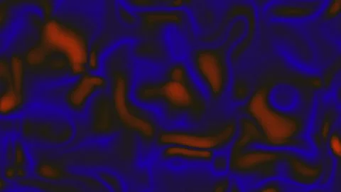 Abstract Flowing Liquid Motion Blue Orange Dark Seamless Loop Background Stock Footage 339705105